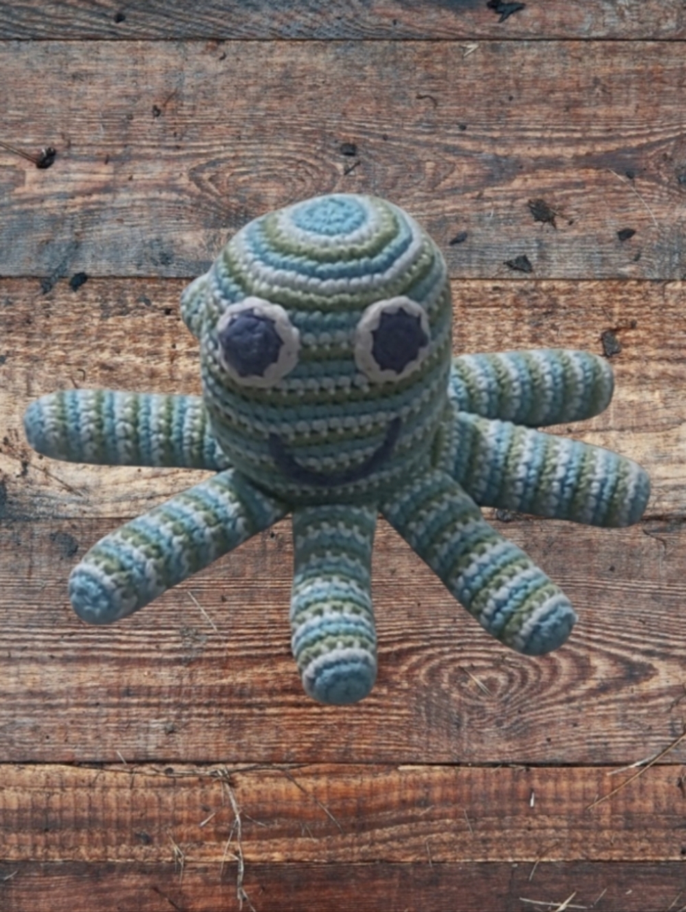 BABY HANDMADE PEBBLE OCTOPUS RATTLE